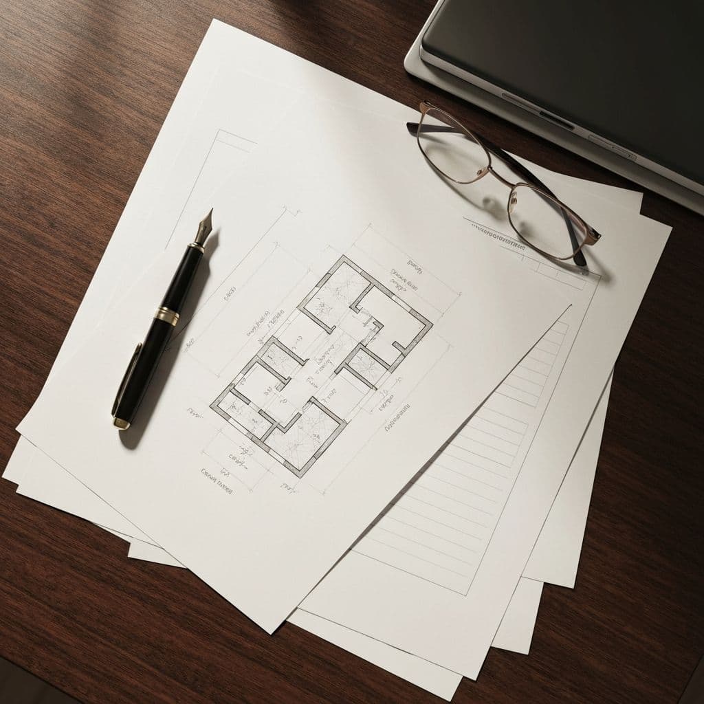 Documents and pen on a desk