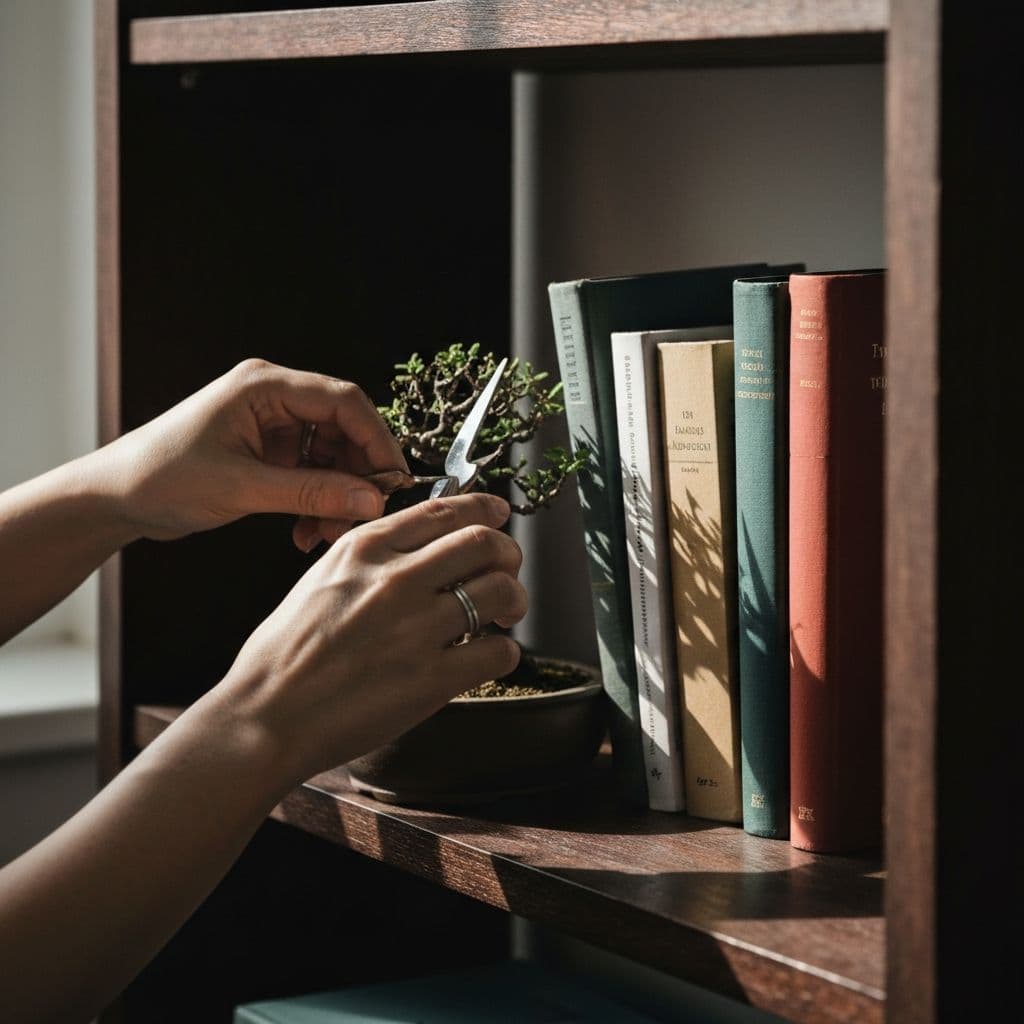 Hands carefully tending to details